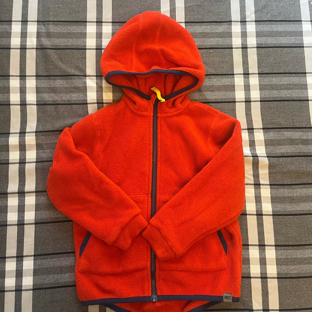 Red Fleece MEC Hoodie Size 5